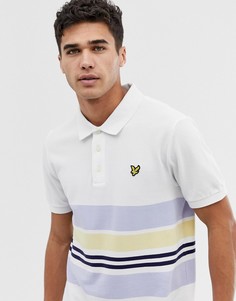 Белое поло в стиле колор блок Lyle & Scott - Белый