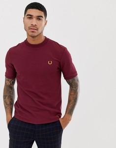 Бордовая фактурная футболка Fred Perry x Miles Kane - Красный
