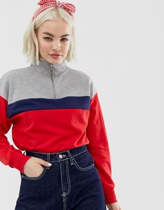 Красный свитшот с короткой молнией New Look - Красный