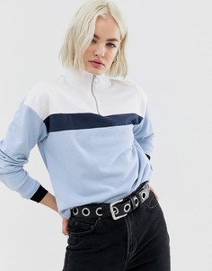 Синий свитшот с короткой молнией New Look - Синий