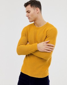 Вязаный хлопковый джемпер Selected Homme - Желтый