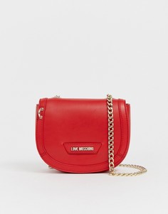 Сумка через плечо с золотистым ремешком Love Moschino - Красный