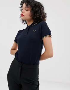 Футболка-поло с контрастным воротником Fred Perry - Темно-синий