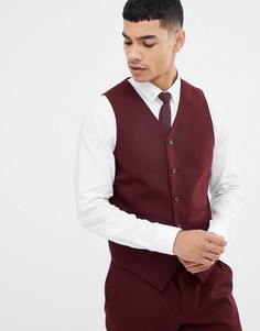 Бордовый зауженный жилет ASOS DESIGN - Красный