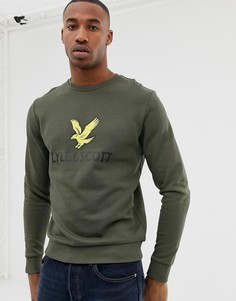 Свитшот хаки с большим логотипом Lyle & Scott - Зеленый