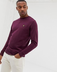 Бордовый свитшот с круглым вырезом и логотипом Lyle & Scott - Красный