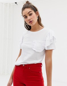 Топ с оборками на рукавах Glamorous - Белый