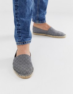 Черно-белые эспадрильи с узором ASOS DESIGN - Черный