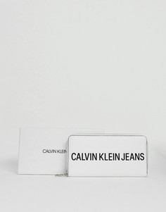 Кошелек на молнии с логотипом Calvin Klein Jeans - Белый
