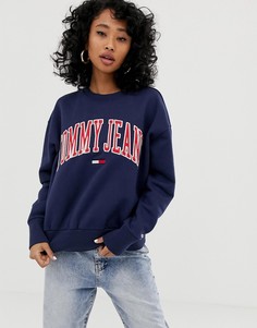 Свитшот в университетском стиле с круглым вырезом Tommy Jeans - Черный