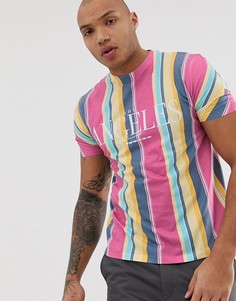 Свободная футболка с вертикальными полосками и принтом ASOS DESIGN - Мульти
