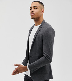 Темно-серый трикотажный приталенный блейзер ASOS DESIGN Tall - Серый