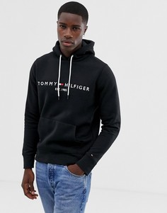 Худи черного цвета с вышивкой логотипа на груди Tommy Hilfiger - Черный
