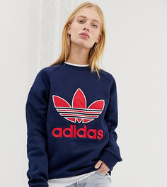 Свитшот с аппликацией в виде трилистника adidas Originals - Синий