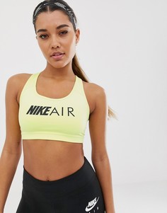 Бюстгальтер со спиной-борцовкой лаймового цвета Nike Air - Зеленый