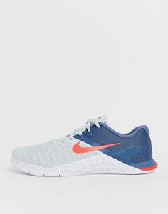 Кроссовки синего и серого цвета Nike Training Metcon - Черный
