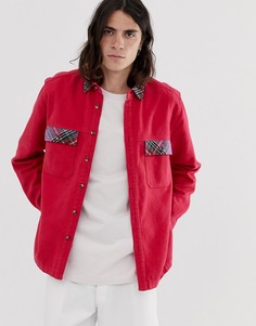 Рубашка навыпуск с контрастным принтом в клетку ASOS DESIGN - Красный