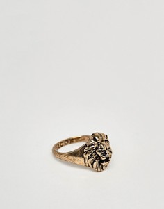 Золотистое кольцо со львом Icon Brand - Золотой