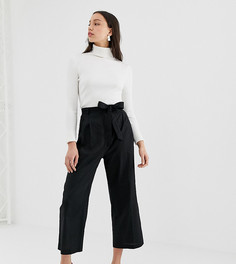 Льняные кюлоты с поясом ASOS DESIGN Tall - Черный