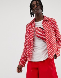 Красная спортивная куртка с принтом ASOS DESIGN - Красный