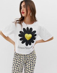 Футболка с логотипом Love Moschino - Белый