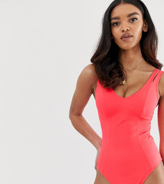 Красный слитный купальник с двойными бретельками ASOS DESIGN dd-g - Красный