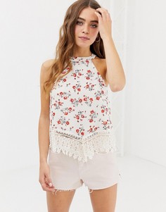 Топ с цветочным принтом Glamorous - Кремовый