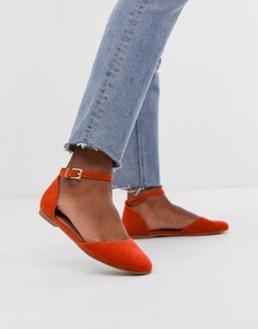 Балетки с квадратным носком ASOS DESIGN Linton - Оранжевый