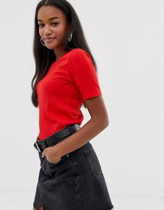 Футболка в рубчик Brave Soul valerie - Красный