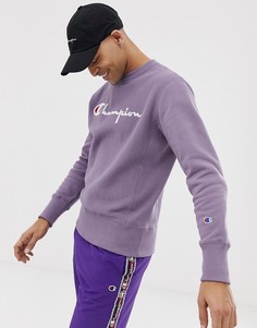 Фиолетовый свитшот с большим логотипом Champion - Фиолетовый