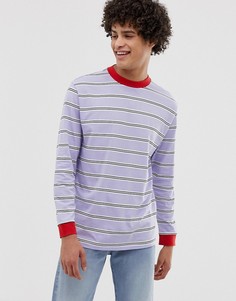 Свободный сиреневый лонгслив из органического хлопка в полоску ASOS DESIGN - Фиолетовый