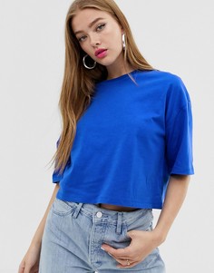 Синяя укороченная oversize-футболка ASOS DESIGN - Синий