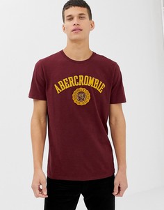 Бордовая футболка с логотипом Abercrombie & Fitch - Красный