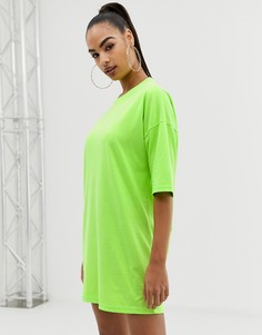 Платье-футболка неонового цвета ASOS DESIGN - Зеленый