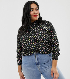 Рубашка с цветочным принтом Brave Soul Plus - Черный