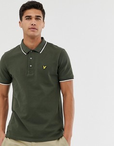 Поло цвета хаки с контрастной отделкой Lyle & Scott - Зеленый