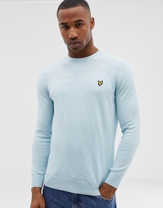 Голубой джемпер с круглым вырезом и добавлением мериносовой шерсти Lyle & Scott - Синий