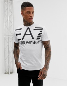 Белая oversize-футболка с логотипом EA7 - Белый