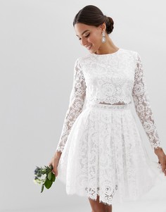 Кружевное свадебное платье мини ASOS EDITION - Белый