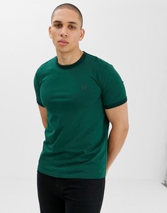 Зеленая футболка с контрастной окантовкой Fred Perry - Зеленый
