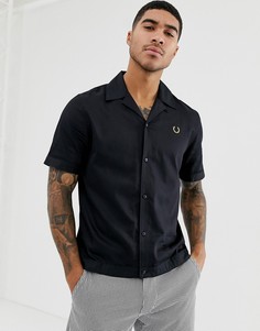 Черная рубашка с короткими рукавами и отложным воротником Fred Perry x Miles Kane - Черный