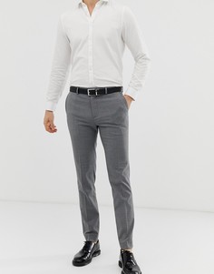 Серые строгие брюки скинни в клетку Burton Menswear - Серый