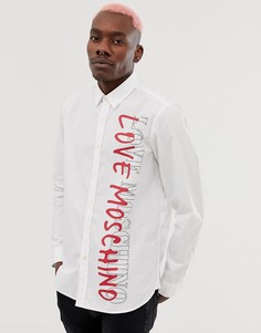 Белая рубашка с длинными рукавами Love Moschino - Белый