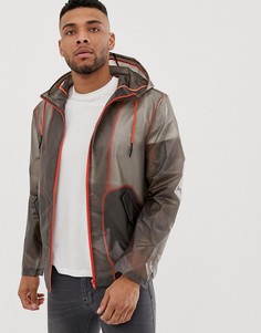 Прозрачная ветровка с контрастной окантовкой неоновой расцветки ASOS DESIGN - Серый