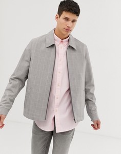 Серая куртка в клетку на молнии ASOS DESIGN - Серый