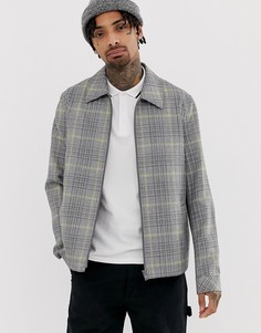Серая куртка в клетку на молнии ASOS DESIGN - Серый