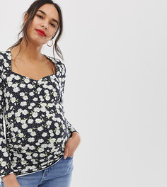 Топ с цветочным принтом и вырезом сердечком ASOS DESIGN Maternity - Мульти