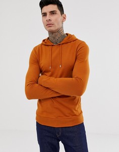 Облегающий худи темно-оранжевого цвета ASOS DESIGN - Оранжевый