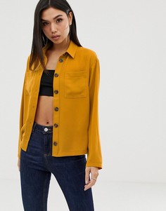 Свободная рубашка в стиле милитари с длинными рукавами ASOS DESIGN - Желтый