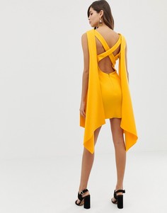 Платье мини с накидкой ASOS DESIGN Premium - Желтый